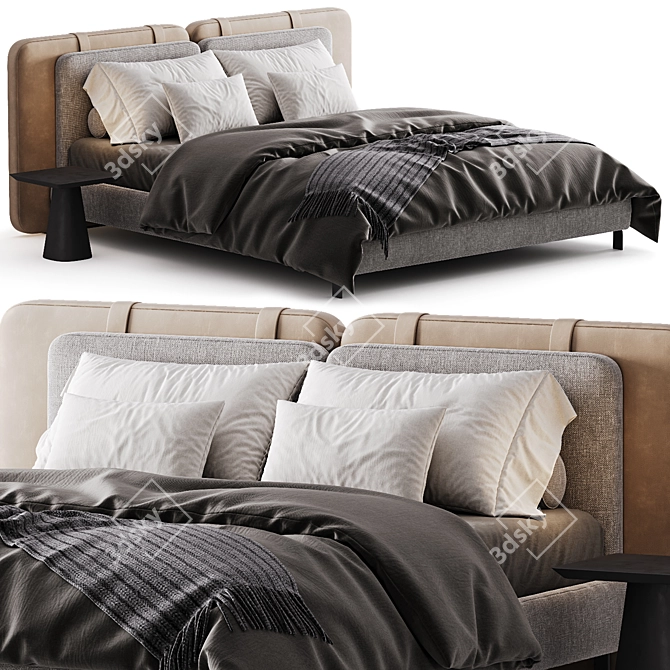 Luxurious Minotti Tatlin Soft Bed 3D model image 1