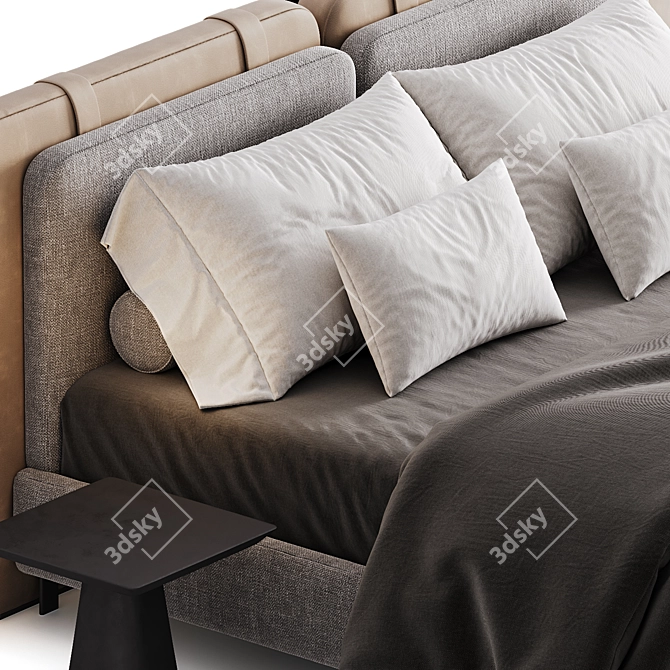 Luxurious Minotti Tatlin Soft Bed 3D model image 4