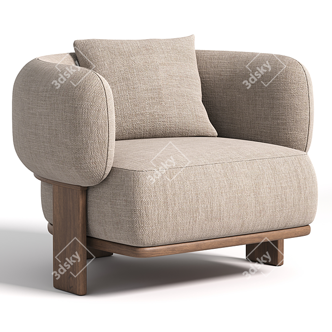 Modern Comfort Bol Armchair 3D model image 1