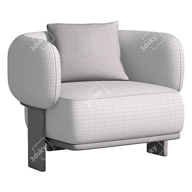 Modern Comfort Bol Armchair 3D model image 2