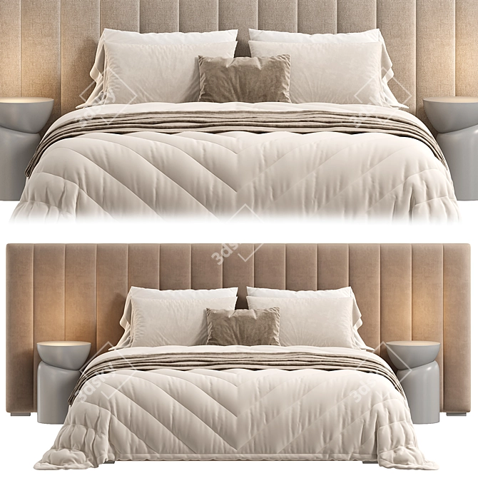 Elegant Vivian Bedframe Design 3D model image 3