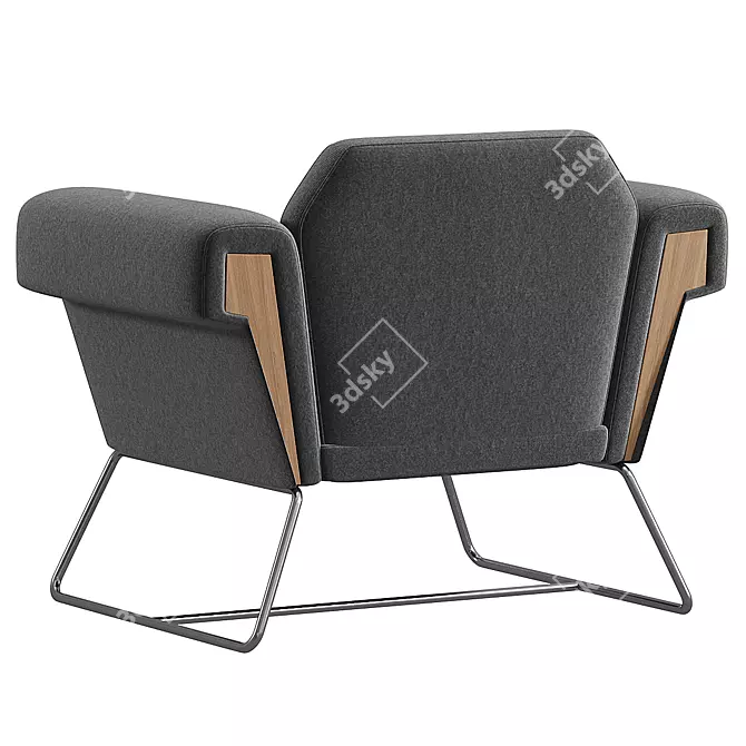 Modern Sled Base Armchair Design 3D model image 4