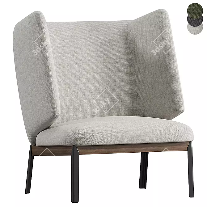 Elegant High Back Armchair Design 3D model image 1