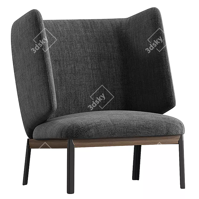 Elegant High Back Armchair Design 3D model image 3