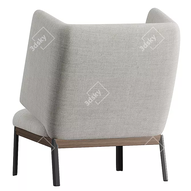 Elegant High Back Armchair Design 3D model image 5