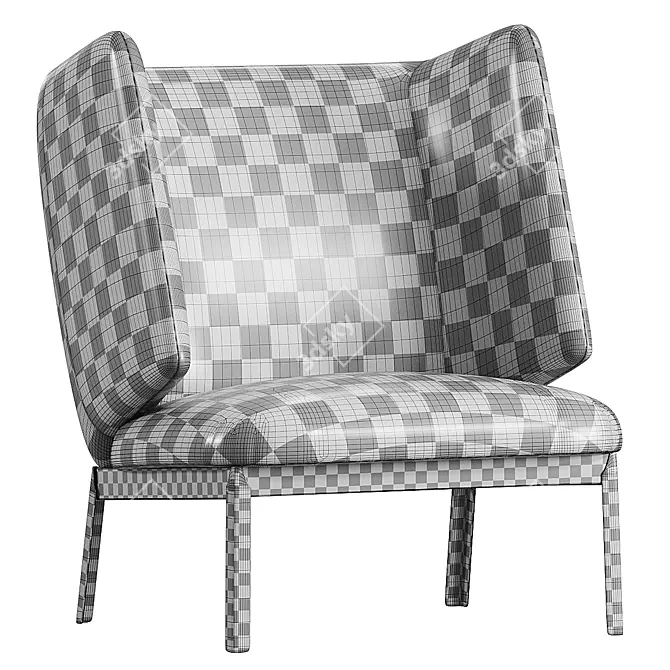 Elegant High Back Armchair Design 3D model image 6