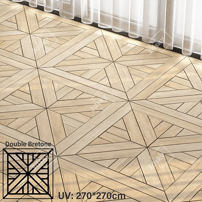 Seamless Parquet Wood Texture Bundle 3D model image 3