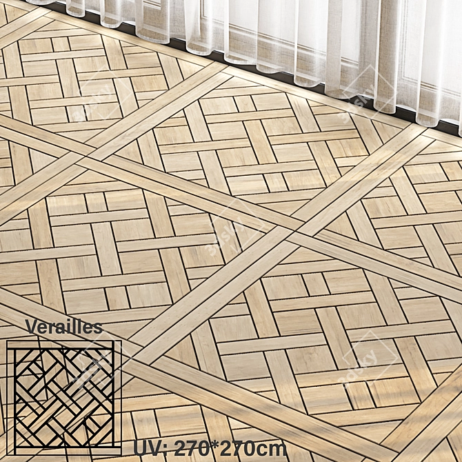 Seamless Parquet Wood Texture Bundle 3D model image 7