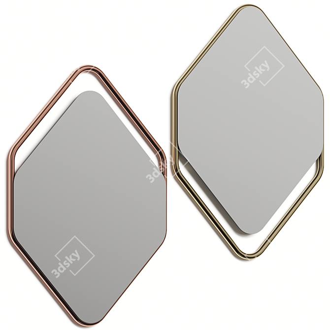 Italian Wall Mirror, Contemporary Design 3D model image 1