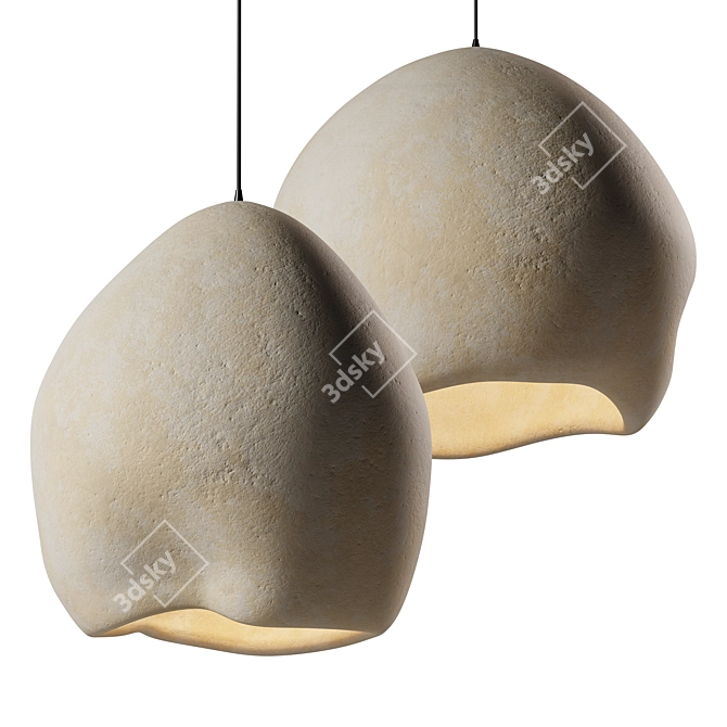 Elegant Modern Crete Pendant Lamp 3D model image 1