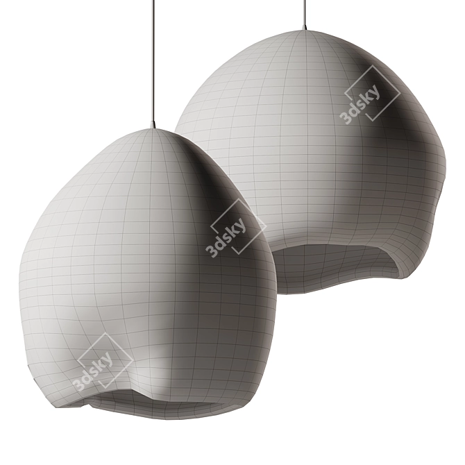 Elegant Modern Crete Pendant Lamp 3D model image 2