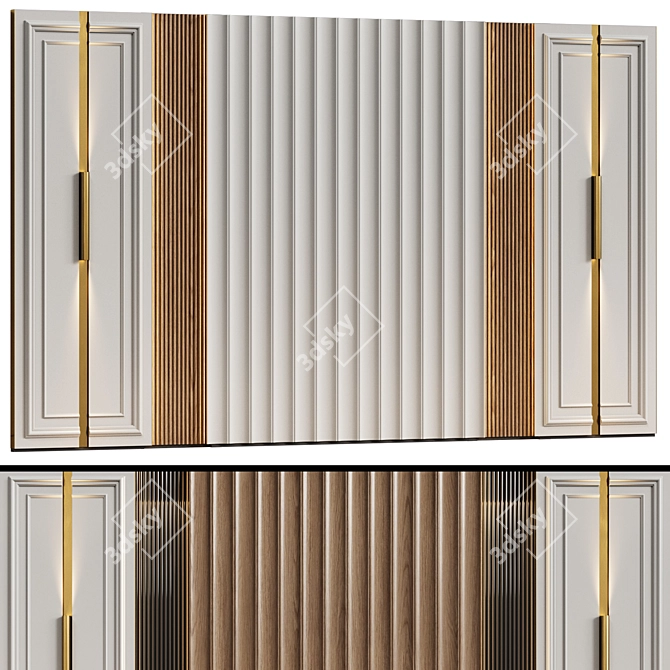 Neo-Classical Modular Wall Panels 3D model image 1