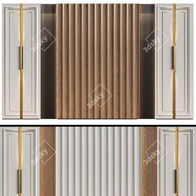 Neo-Classical Modular Wall Panels 3D model image 2