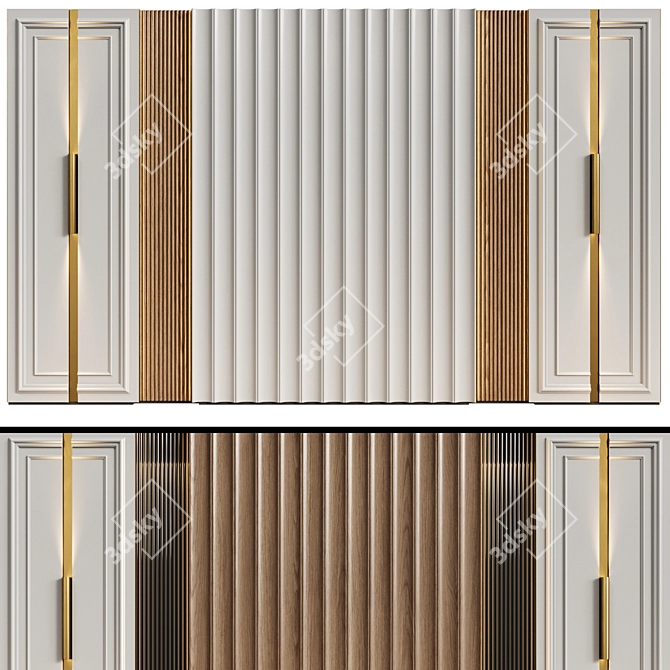 Neo-Classical Modular Wall Panels 3D model image 3