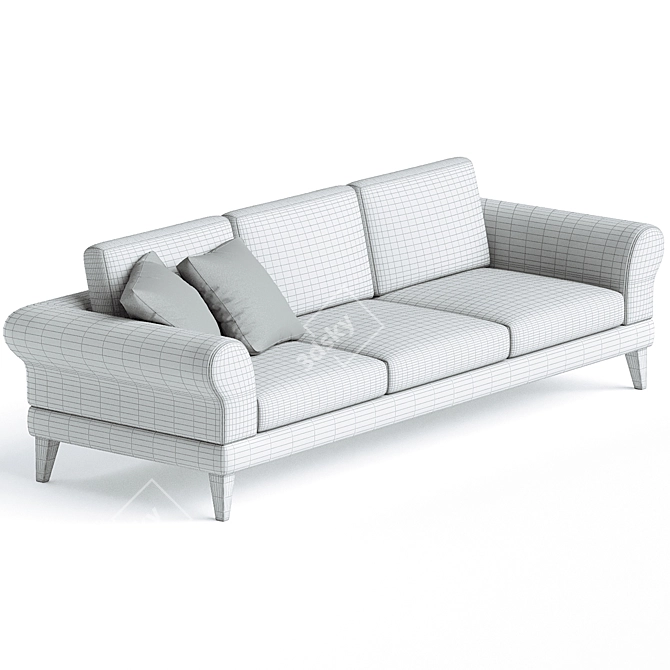 Elegant SONATA 3 Seater Sofa 3D model image 3