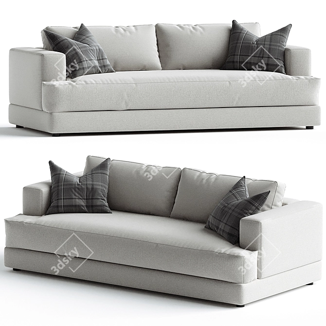 Elegant Hutton Omari Sofa Natural 3D model image 1