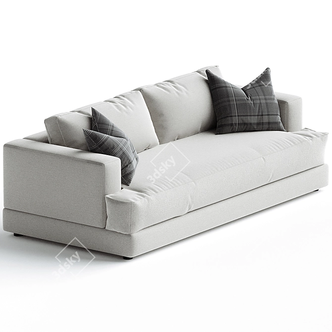 Elegant Hutton Omari Sofa Natural 3D model image 2