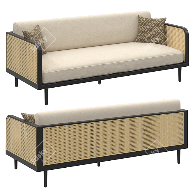 Targa Low Sofa: Modern Comfort 3D model image 1