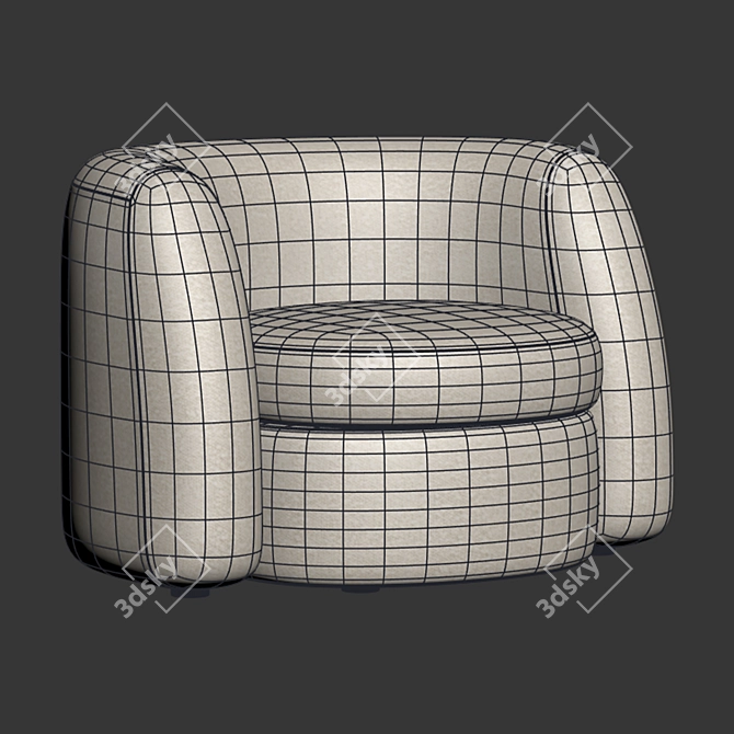 Seamless Texture 3D Armchair Model 3D model image 8