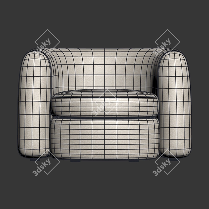 Seamless Texture 3D Armchair Model 3D model image 5