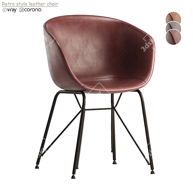 Vintage Leather Chair 2014 Upgrade 3D model image 3