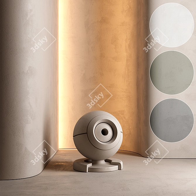  Seamless Wall Plaster Paint Set 3D model image 1