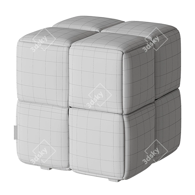 Colorful Contemporary Pouf: Klaum 3D model image 4