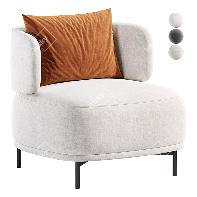 Modern Akiko Lounge Armchair, 2017 3D model image 1