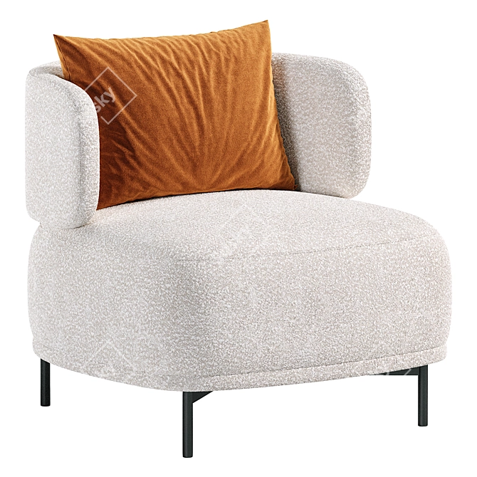 Modern Akiko Lounge Armchair, 2017 3D model image 2