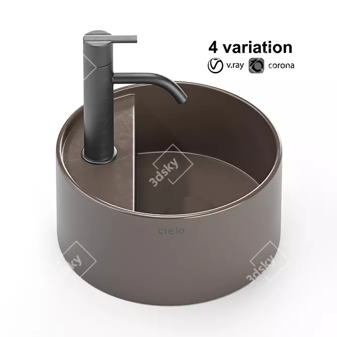 Modern 3D Washbasin Model 3D model image 1