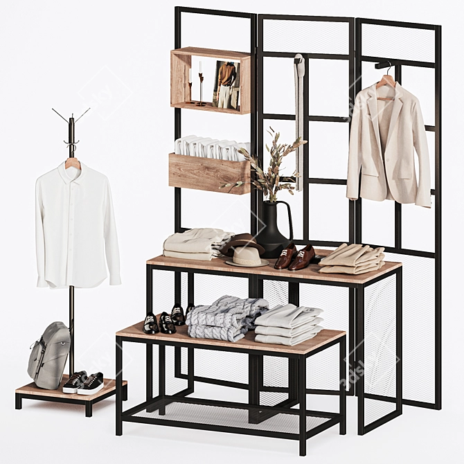 Store Clothing Display Set 3D model image 1