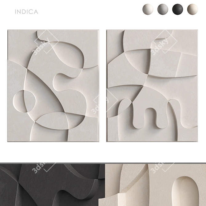 INDICA Relief Art Set 3D model image 1