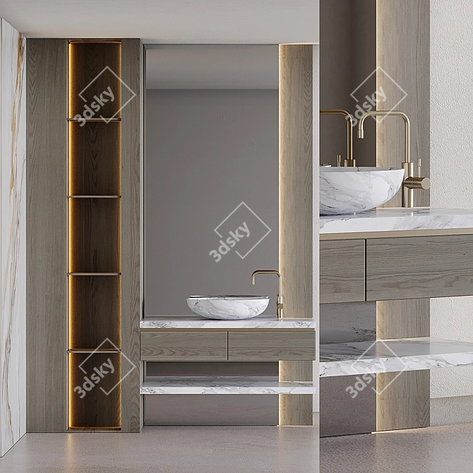 Modern Bathroom Furniture Set 3D 3D model image 3