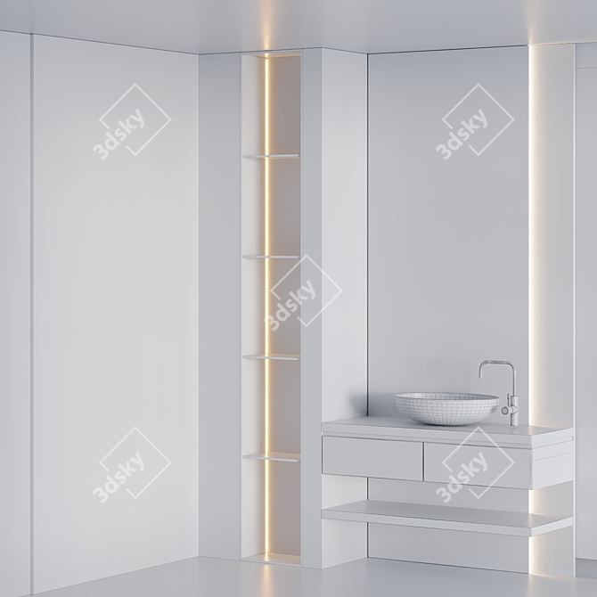 Modern Bathroom Furniture Set 3D 3D model image 5