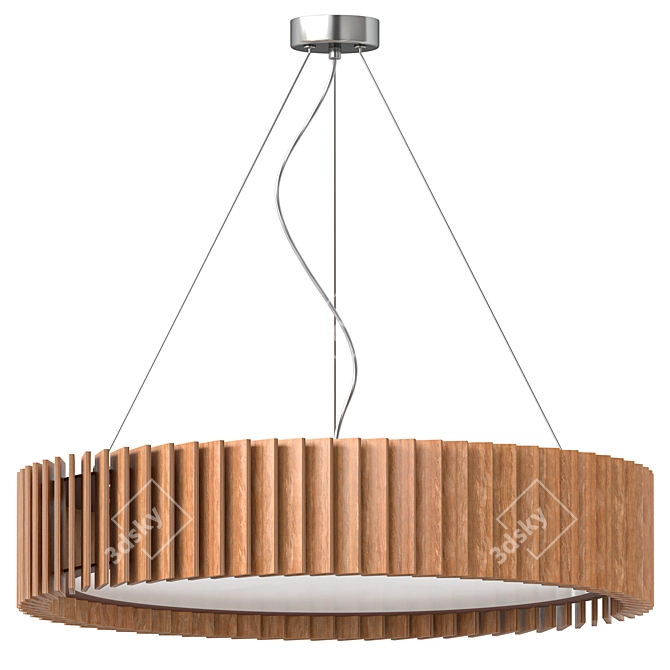 WOODLED ROTOR Chandelier: Modern Suspension Lighting 3D model image 2