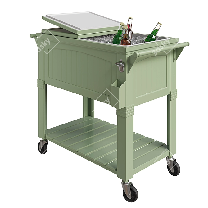 80 Qt Portable Beverage Cart 3D model image 2