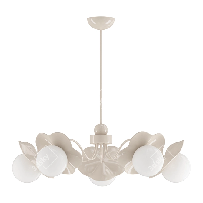 Acacia Metal Chandelier Fixture 3D model image 1