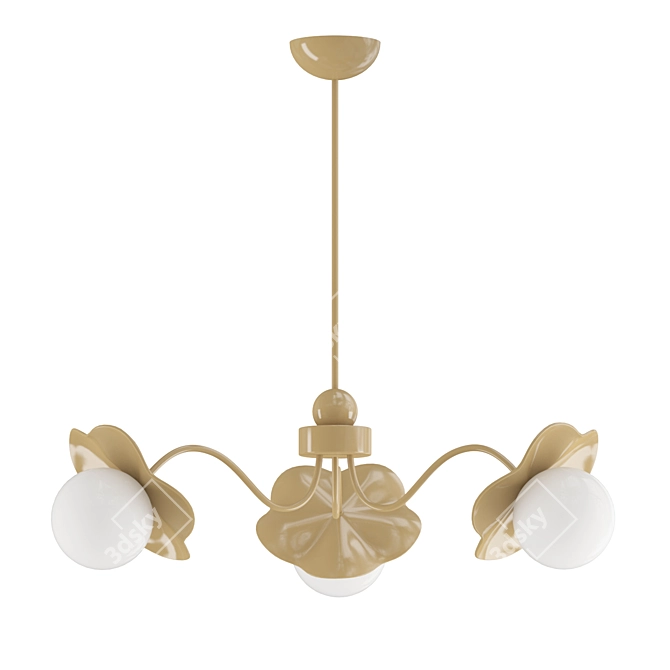 Acacia Metal Chandelier Fixture 3D model image 4