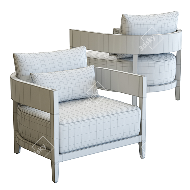  3D Balmain Lounge Chair Model 3D model image 6