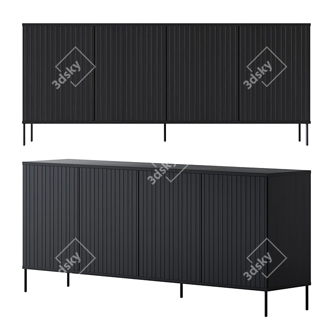 Elegant New Gravure Black Sideboard 3D model image 1