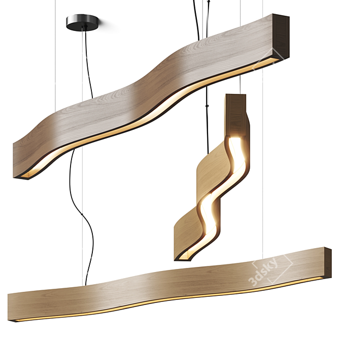 Passion 4 Wood Pendant Light 3D model image 1