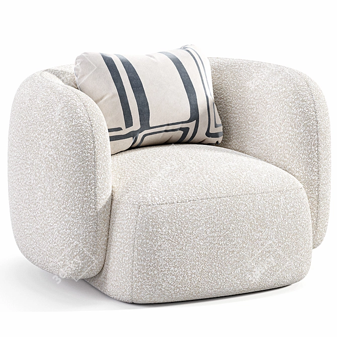 Sleek Domani Armchair by Performa 3D model image 1