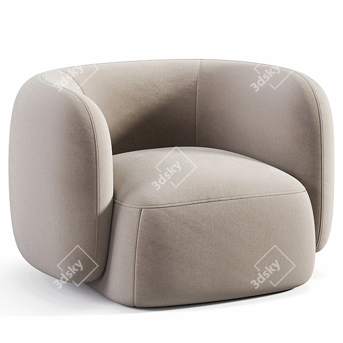 Sleek Domani Armchair by Performa 3D model image 2