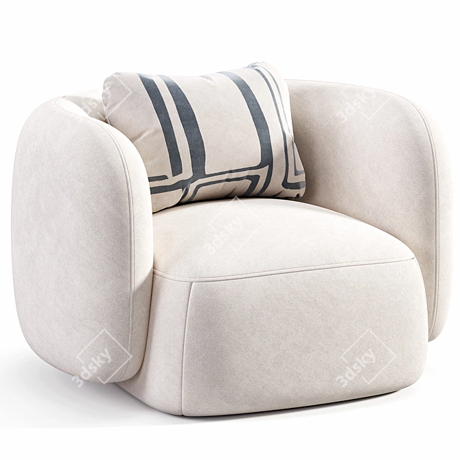 Sleek Domani Armchair by Performa 3D model image 3
