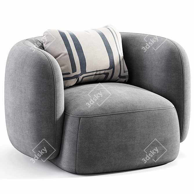 Sleek Domani Armchair by Performa 3D model image 4