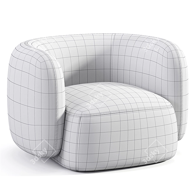 Sleek Domani Armchair by Performa 3D model image 6