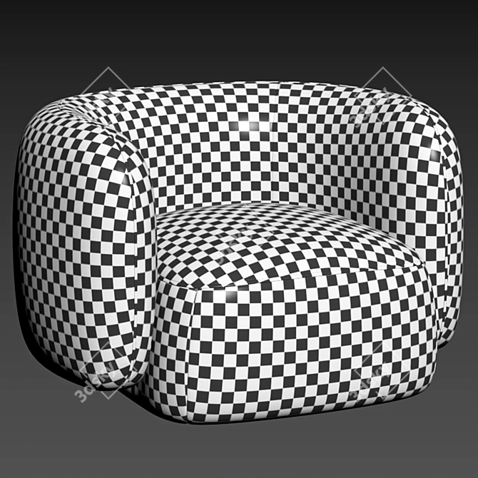 Sleek Domani Armchair by Performa 3D model image 7