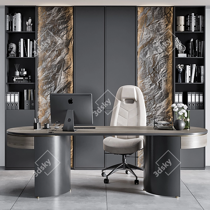 Modern Boss Desk Furniture 3D 3D model image 3