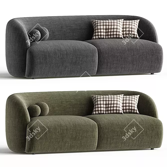 Viendo Bucle Gray Sofa: 3Ds Max FBX & MAT 3D model image 1