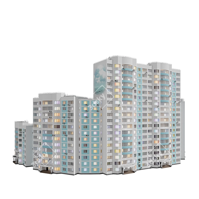 Sail Mural Variable-height Building 3D model image 4